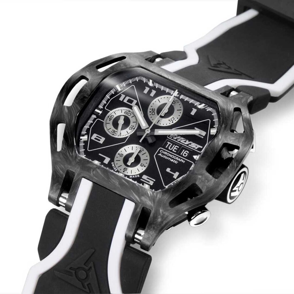 Designer Swiss black carbon fiber watch for men